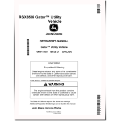 RSX850i Gator Utility Vehicles (SN: from 040001) (North America) Operators Manual (OMM173024)