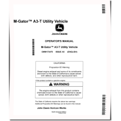M-Gator A3-T Utility Vehicles (SN: 010001 - 020000) (North America) Operators Manual (OMM173475)