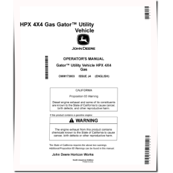 HPX 4x4 Gas Gator Utility Vehicles (SN: 130001 - 140000) (North America) Operators Manual (OMM173803)