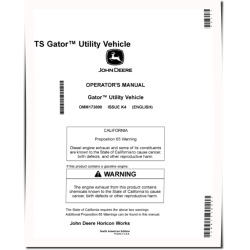 TS 4x2 Gator Utility Vehicles (SN: 100001 - 110000) (North America) Operators Manual (OMM173809)