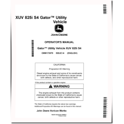 XUV825i S4 Gator Utility Vehicles (SN: 100001 - 110000) (North America) Operators Manual (OMM173979)