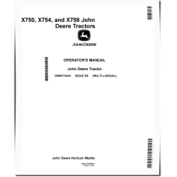 X750, X754 and X758 (SN: 040001-050000) Lawn Tractors (Export Edition) Operators Manual (OMM174241)