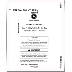 TH 6x4 Gas Gator Utility Vehicles (SN: 100001 - 110000) (North America) Operators Manual (OMM174357)