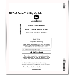 TX Turf Gator Utility Vehicles (SN: 100001 - 110000) (North America) Operators Manual (OMM174360)