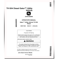TH 6x4 Diesel Gator Utility Vehicles (SN: 110001 - 120000) (North America) Operators Manual (OMM174953)