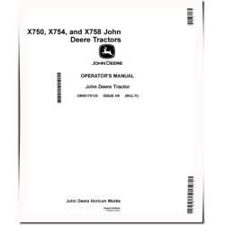 X750, X754 and X758 (SN: 050001-060000) Lawn Tractors (Export Edition) Operators Manual (OMM175134)