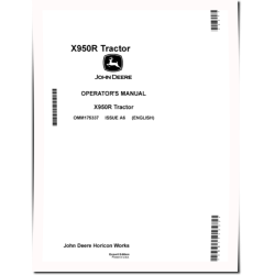 X950R (SN: 030001-040000) Lawn Tractors (Export Edition) Operators Manual (OMM175337)