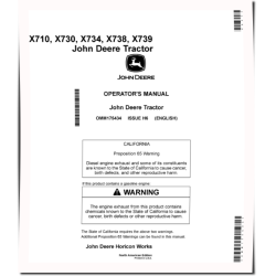 Ultimate Select Series X710, X730, X734, X738, X739 (SN:050001-060000) Lawn Tractors (N.America) Operators Manual (OMM175434)
