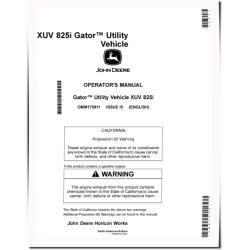 XUV825i Gator Utility Vehicles (SN: 110001 - 120000) (North America) Operators Manual (OMM175911)