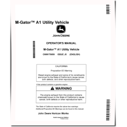 M-Gator A1 Military Utility Vehicles (SN: 130001 - 140000) (North America) Operators Manual (OMM176050)