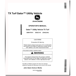 TX Turf Gator Utility Vehicles (SN: 110001 - 120000) (North America) Operators Manual (OMM176111)