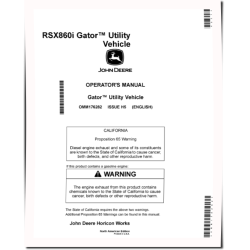 RSX860i Gator Utility Vehicles (SN: from 010001) (North America) Operators Manual (OMM176282)