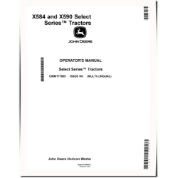 Select Series X584 and X590 (SN: 120001-130000) Lawn Tractors (Export Edition) Operators Manual (OMM177855)