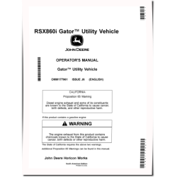 RSX860i Gator Utility Vehicles (SN: from 010001) (Export Edition) Operators Manual (OMM177961)