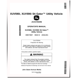 XUV590i and XUV590i S4 Gator Utility Vehicles (SN: from 020001) (North America) Operators Manual (OMM178607)