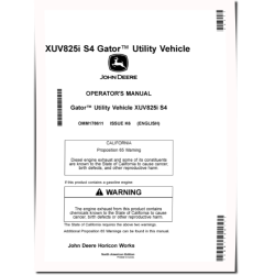 XUV825i S4 Gator Utility Vehicles (SN: from 120001) (North America) Operators Manual (OMM178611)
