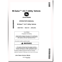 M-Gator A3-T Utility Vehicles (SN: 030001 - 040000) (North America) Operators Manual (OMM178614)