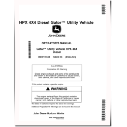 HPX 4x4 Diesel Gator Utility Vehicles (SN: from 150001) (North America) Operators Manual (OMM178634)