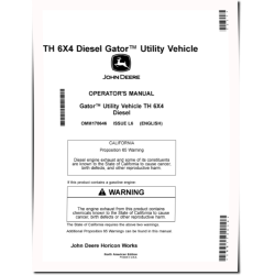 TH 6x4 Diesel Gator Utility Vehicles (SN: 120001 - 130000) (North America) Operators Manual (OMM178646)