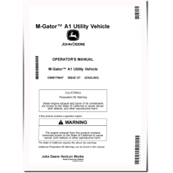 M-Gator A1 Military Utility Vehicles (SN: 140001 - 150000) (North America) Operators Manual (OMM178647)