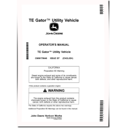 TE Electric Gator Utility Vehicles (SN: 090001 - 140000) (North America) Operators Manual (OMM178648)