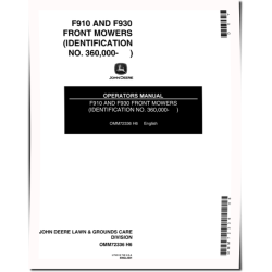 F910 and F930 Front Mowers (SN: 360001 - 475000) (North America) Operators Manual (OMM72336)