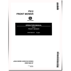 F912 Front Mowers (SN: 420001 - 475000) (North America) Operators Manual (OMM73860)
