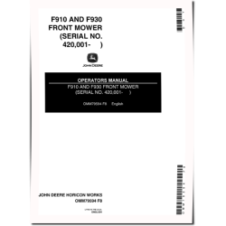 F910 and F930 Front Mowers (SN: 475001 - 750000) (North America) Operators Manual (OMM79594)