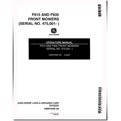 F915 and F935 Front Mowers (SN: 475001 - 750000) (North America) Operators Manual (OMM79596)