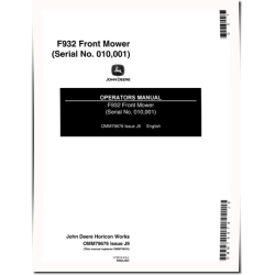 F912 and F932 Front Mowers (SN: 010001 - 100000) (North America) Operators Manual (OMM79676)