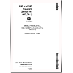 855 and 955 Compact Utility Tractors (SN: 010001 - 100000, Europe) Operators Manual (OMM95205)