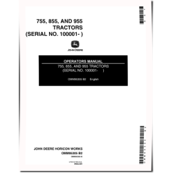 755, 855 and 955 Compact Utility Tractors (SN: from 100001, Europe) Operators Manual (OMM95305)