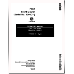 F932 Front Mowers (SN: 100001 - 150000) (North America) Operators Manual (OMM95321)