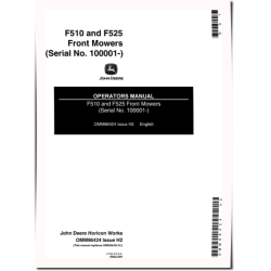 F510 and F525 Front Mowers (SN: 100001 - 120000) (North America) Operators Manual (OMM96424)
