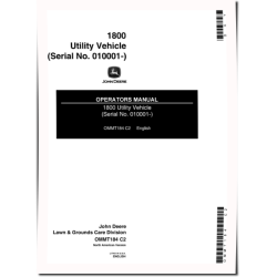 1800 Utility Vehicles (SN: 010001 - 020161) (North America) Operators Manual (OMMT184)