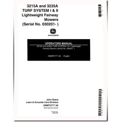 3215A and 3235A Lightweight Fairway Mowers (SN: from 030201) (North America) Operators Manual (OMMT2777)