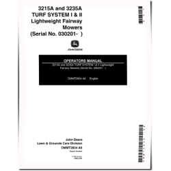 3215A and 3235A Lightweight Fairway Mowers (SN: from 030201) (Export Edition) Operators Manual (OMMT2834)