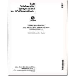 6500 Self-Propelled Sprayers (SN: 002001 - 004000) (North America) Operators Manual (OMN200439)