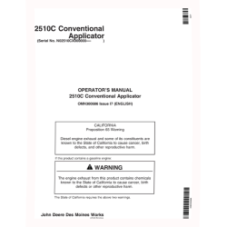 2510C Nutrient Applicators (SN: 000101 - 004000) (North America) Operators Manual (OMN300686)