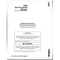 4930 Self-Propelled Sprayers (SN: 004001 - 006000) (North America) Operators Manual (OMN300696)