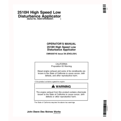 2510H High Speed Nutrient Applicators (SN: 002001 - 004000) (North America) Operators Manual (OMN300745)