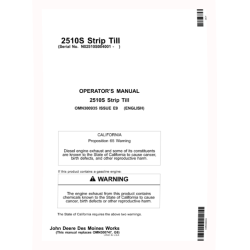 2510S Strip Till Nutrient Applicators (SN: 004001 - 740100) (North America) Operators Manual (OMN300935)