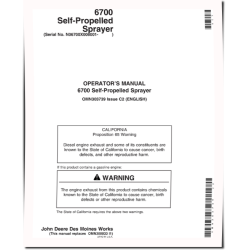 6700 Self-Propelled Sprayers (SN: 006001 - 008000) (North America) Operators Manual (OMN303739)
