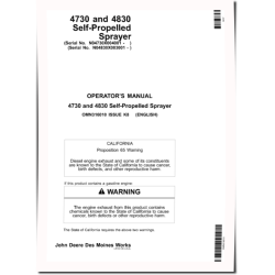 4730 (SN:004001-008000), 4830 (SN:003001-008000) Self-Propelled Sprayers (N.America) Operators Manual (OMN316010)