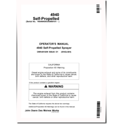 4940 Self-Propelled Sprayer/Spreaders (SN:000101-023000) (North America) Operators Manual (OMN401209)