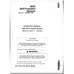 4930 Self-Propelled Sprayers (SN: from 013001) (Europe) Operators Manual (OMN401973)