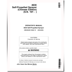 4630 Self-Propelled Sprayers (SN: from 000101) (China) Operators Manual (OMN404259)