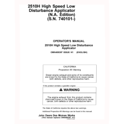 2510H High Spees Nutrient Applicators (SN: 740101 - 745100) (North America) Operators Manual (OMN405397)