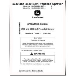 4730 and 4830 Self-Propelled Sprayers SN: 018001-023000, North America, Operators Manual (OMN405418)
