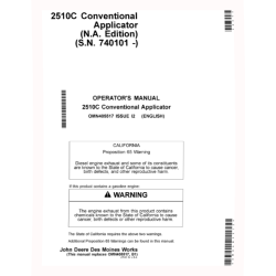 2510C Nutrient Applicators (SN: from 740101) (North America) Operators Manual (OMN405517)
